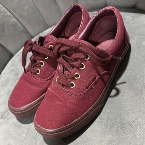 Vans Women's Deep Red Canvas Sneakers